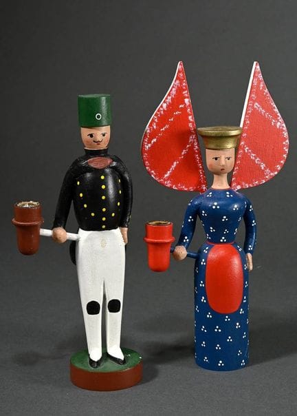 2 figurines de Joachim Sünderhauf : mineur lumineu