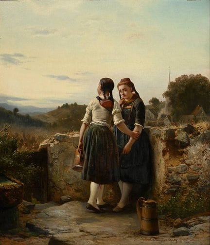Hübner, Carl Wilhelm (1814-1879) "Zwei Mädchen im 