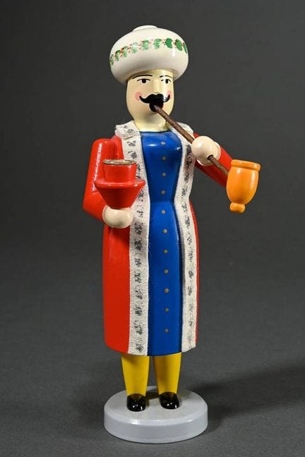Figurine à fumée « Lichtertürke » avec bougeoir et