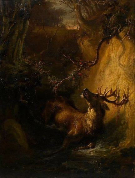 Speckter, Otto (1807-1871) "Nachsuche - Sterbender