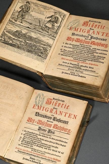 2 Bände „Ausführliche Historie derer Emigranten od