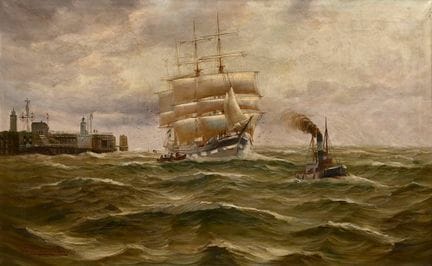 Jensen, Alfred (1859-1935) "Segler bei Cuxhaven (N