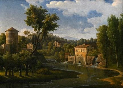 Bertin, Jean Victor (1767-1842) "Flusslandschaft m