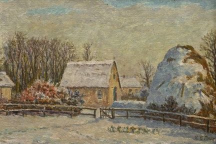 Eitner, Ernst (1867-1955) "Scheune mit Strohhaufen