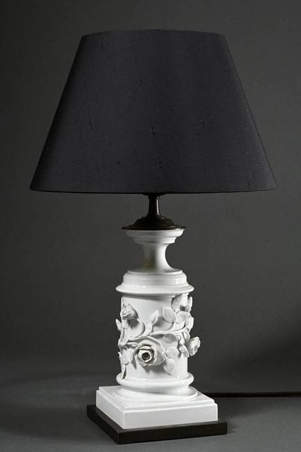 Lampada in porcellana di Meissen di forma cilindri