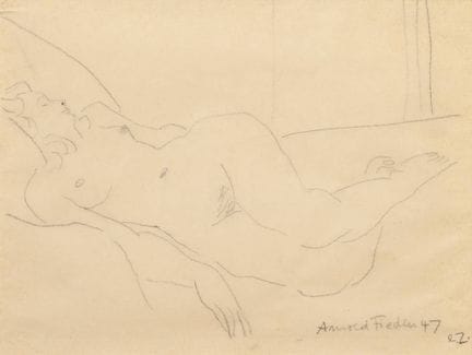 Fiedler, Arnold (1900-1985) „Liegender weiblicher 