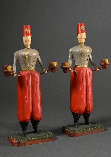 2 figurines de « Lichtertürken » d'inspiration his