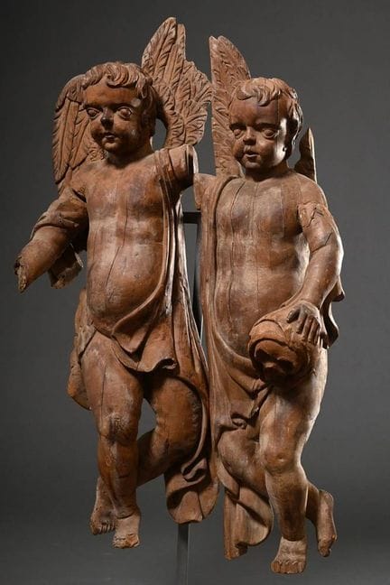 Grande sculpture sacrée provenant du retable « Deu