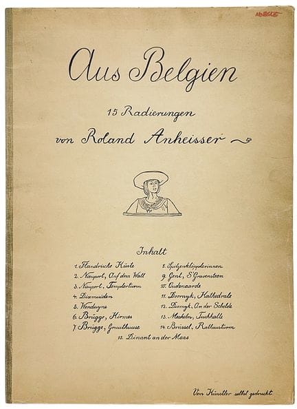 Roland Anheisser, «Aus Belgien», carpeta con 12 ag
