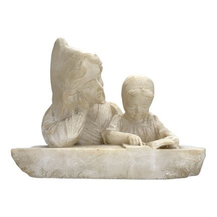 Scultura in alabastro “L’ora della lettura”, giova
