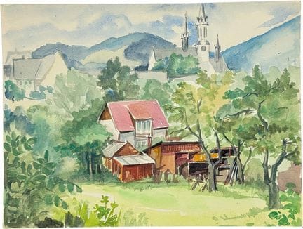 Martin Wirth, "Kleinstadt im Böhmerwald", view ove