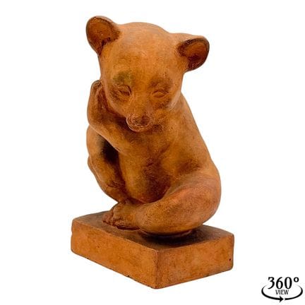 R. Müller, koala seduto su base, terracotta, scult