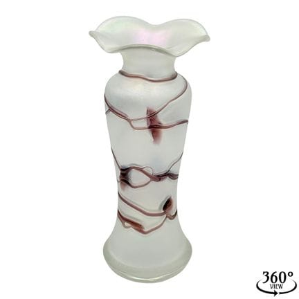 Vase Poschinger orné de fils violets, verre d'art 