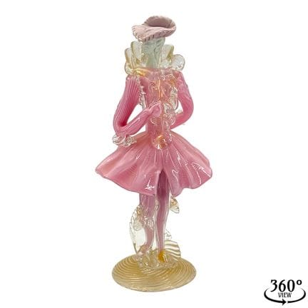 Murano, figura de caballero de cristal con cuello 