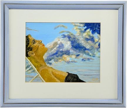 Monogrammist IL, woman in a deck chair against a c