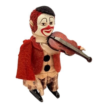 Clown Schuco con violino, giocattolo meccanico in 