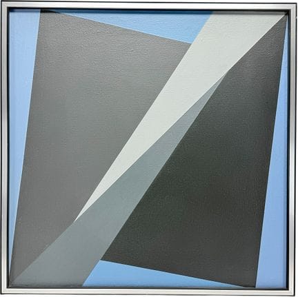 赫尔穆特·桑德豪森教授，《蓝色背景上的几何构图》，具体艺术，1977年
（1935年出生于杜塞尔多夫