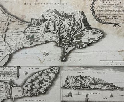 Nicolaus Visscher, Mapa de Gibraltar con plano de 