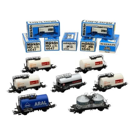Märklin gauge H0 set of seven tank wagons Bayer Ar