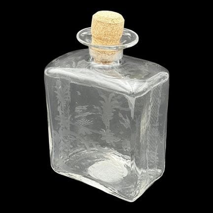 Botella cuadrada de licor de cristal transparente 