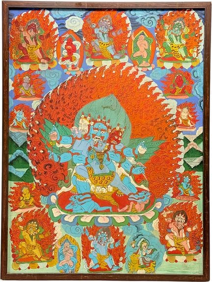Thangka with Vajrakilaya, tempera on linen, Tibeta