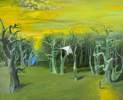 Karl-Heinz Schmidt, surrealist forest landscape wi