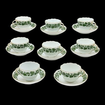 Otto tazze con piattini di Meissen, decorazione “F