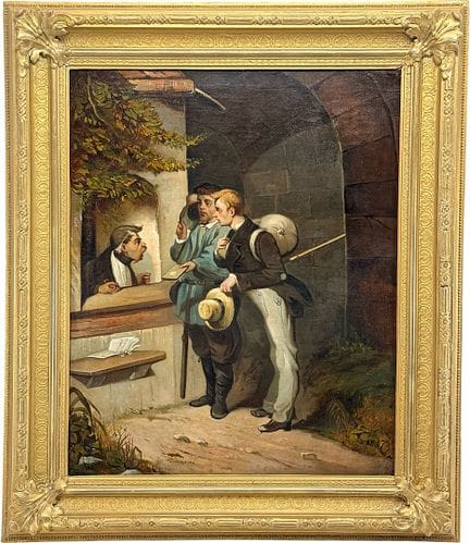 Pittore di genere, scena con figure caricaturali, 
