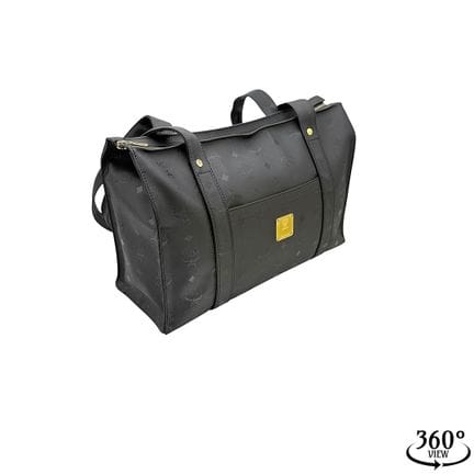 Sac à main MCM München en nylon noir avec monogram