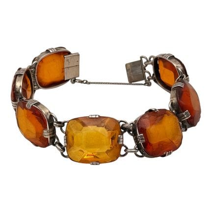 Bracelet en ambre et argent 935, composé de sept a