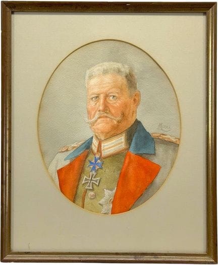 O. Mucha, Paul von Hindenburg, ritratto ad acquere