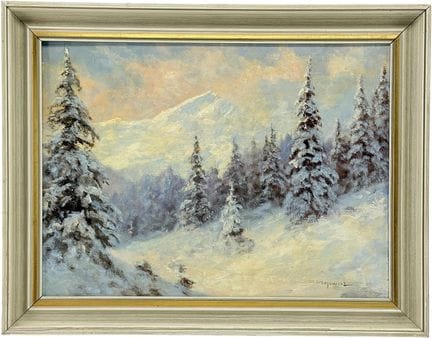 George Majewicz, Pendio montuoso innevato con abet