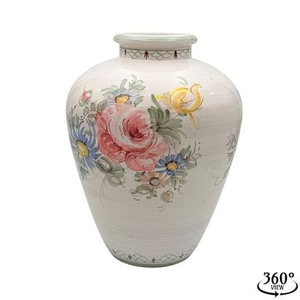 Vaso da terra in ceramica di Ulm, dipinto a mano c