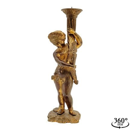 Candelabro figurativo, figura femenina con portave