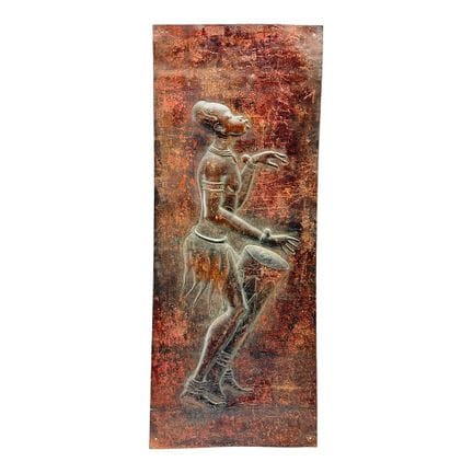 Rilievo in rame raffigurante una donna africana, d
