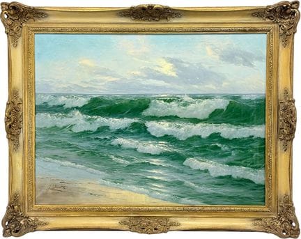 Gerhard Lukas-Larsen, sea view, green breakers on 