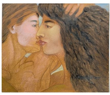 Seidel, Kiss, Two Heads in Profile in Close-up on 