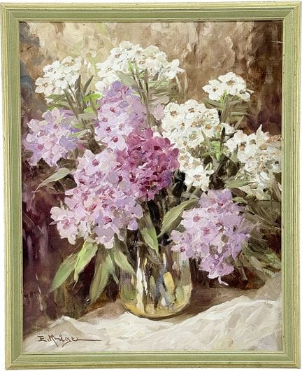 Erich Krueger, Natura morta floreale con phlox bia