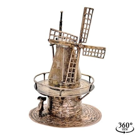 Mulino a vento in miniatura in argento, Paesi Bass