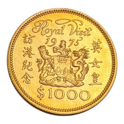 Moneta d'oro Hong Kong 1000 dollari 1975, "Royal V