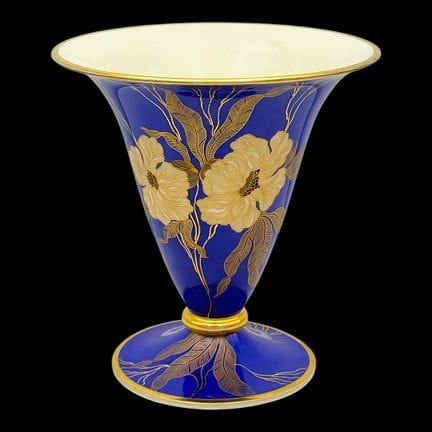 Vaso a tromba Rosenthal, blu cobalto con decorazio