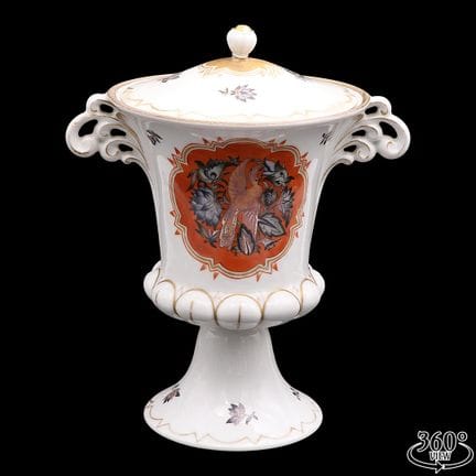 Vaso con coperchio di Schönwald con dipinti di ucc