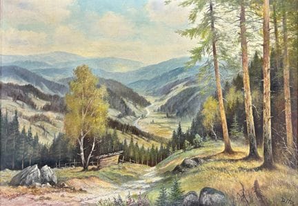 Pittore dell’Harz, veduta dell’Harz, ampia valle d