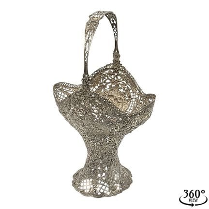 Panier à fleurs ajouré avec poignée pivotante, arg