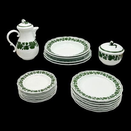 Servizio "Vine Leaf" di Meissen, 19 pezzi, con caf