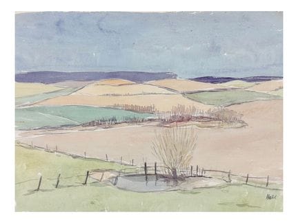Willy Habl, Ampio paesaggio con campi e abbeverato