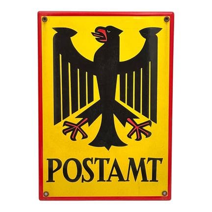 Insegna smaltata "POSTAMT" della Deutsche Bundespo