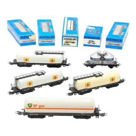 Märklin gauge H0 set of five tank wagons Gasolin B