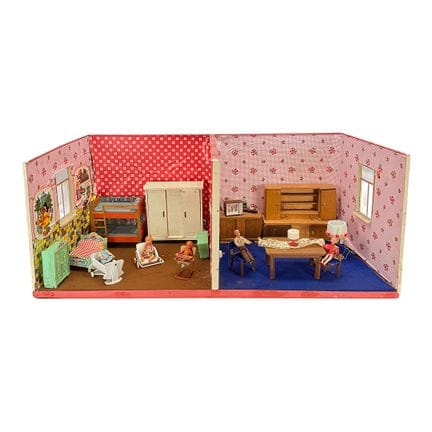 Bungalow per bambole con motivi fiabeschi e decora