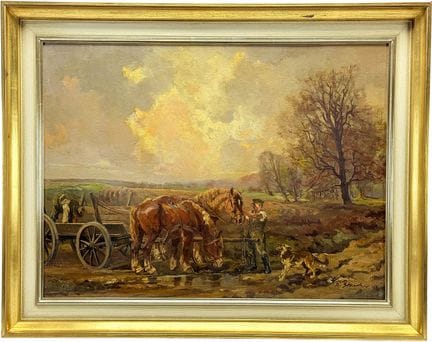 Alfred Staerke, "Feierabend", coppia di cavalli da
